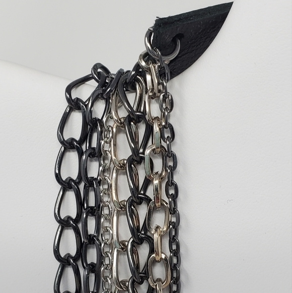 JENNY BIRD MULTI-STRAND CHAIN NECKLACE SILVER GUNMETAL FASHION JEWELRY WOMEN - Picture 7 of 16